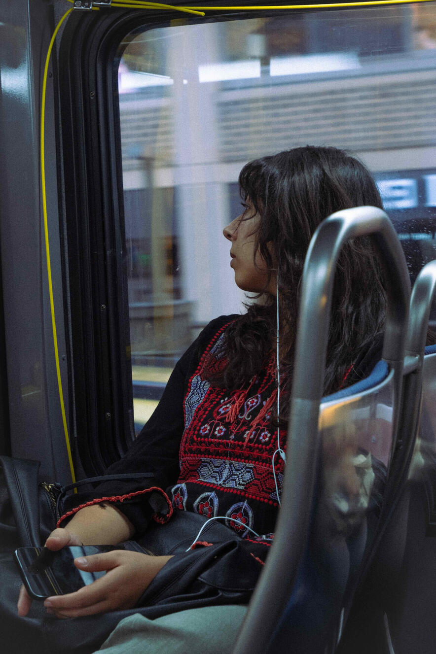 amina on the bus